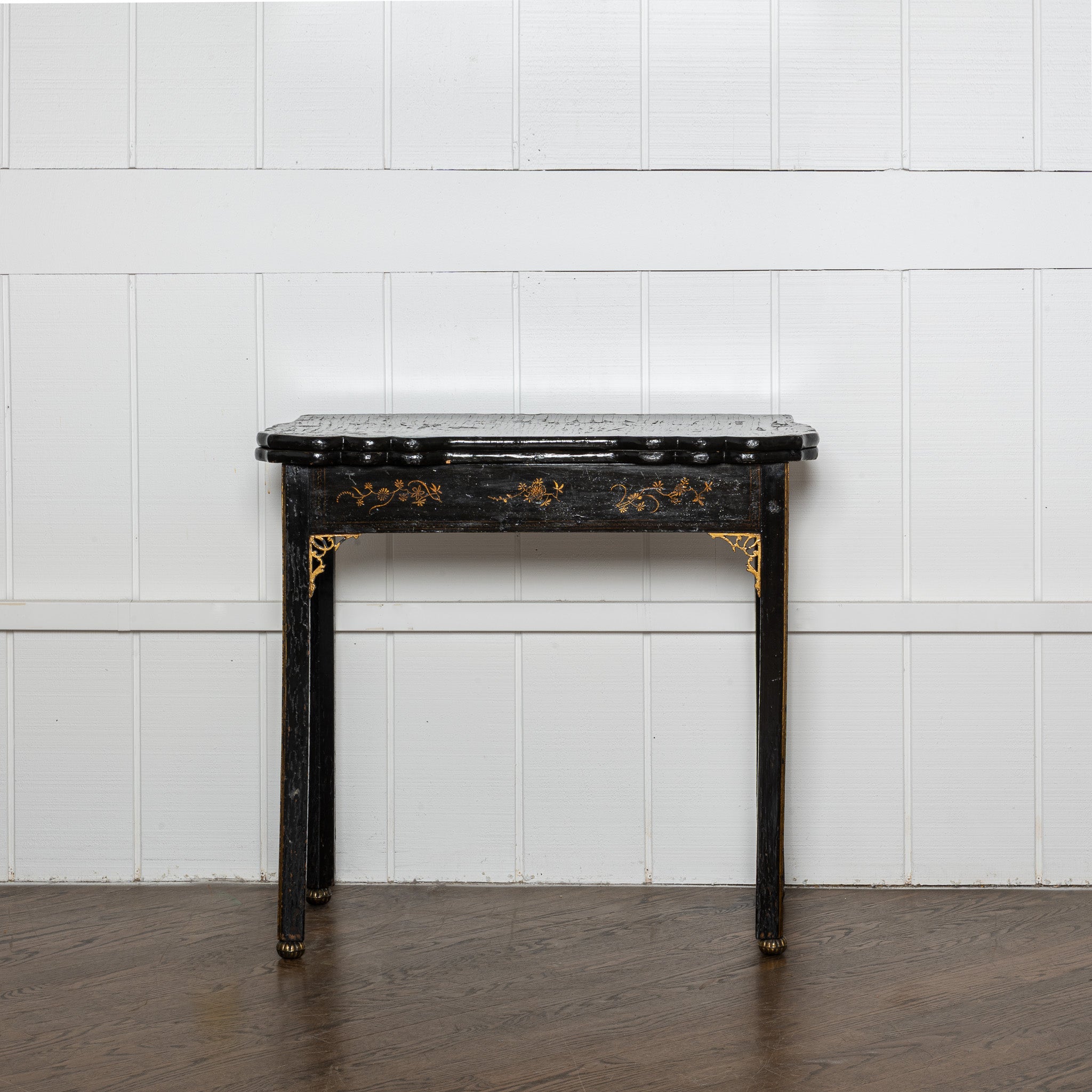 18th century Irish Chinoiserie demi-lune console / games table