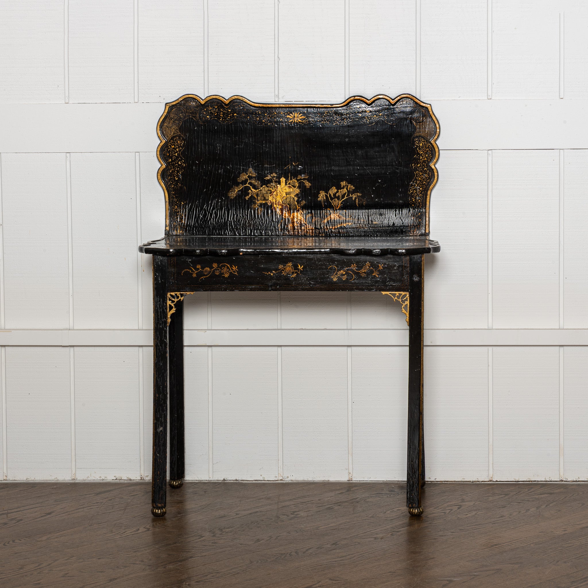 18th century Irish Chinoiserie demi-lune console / games table