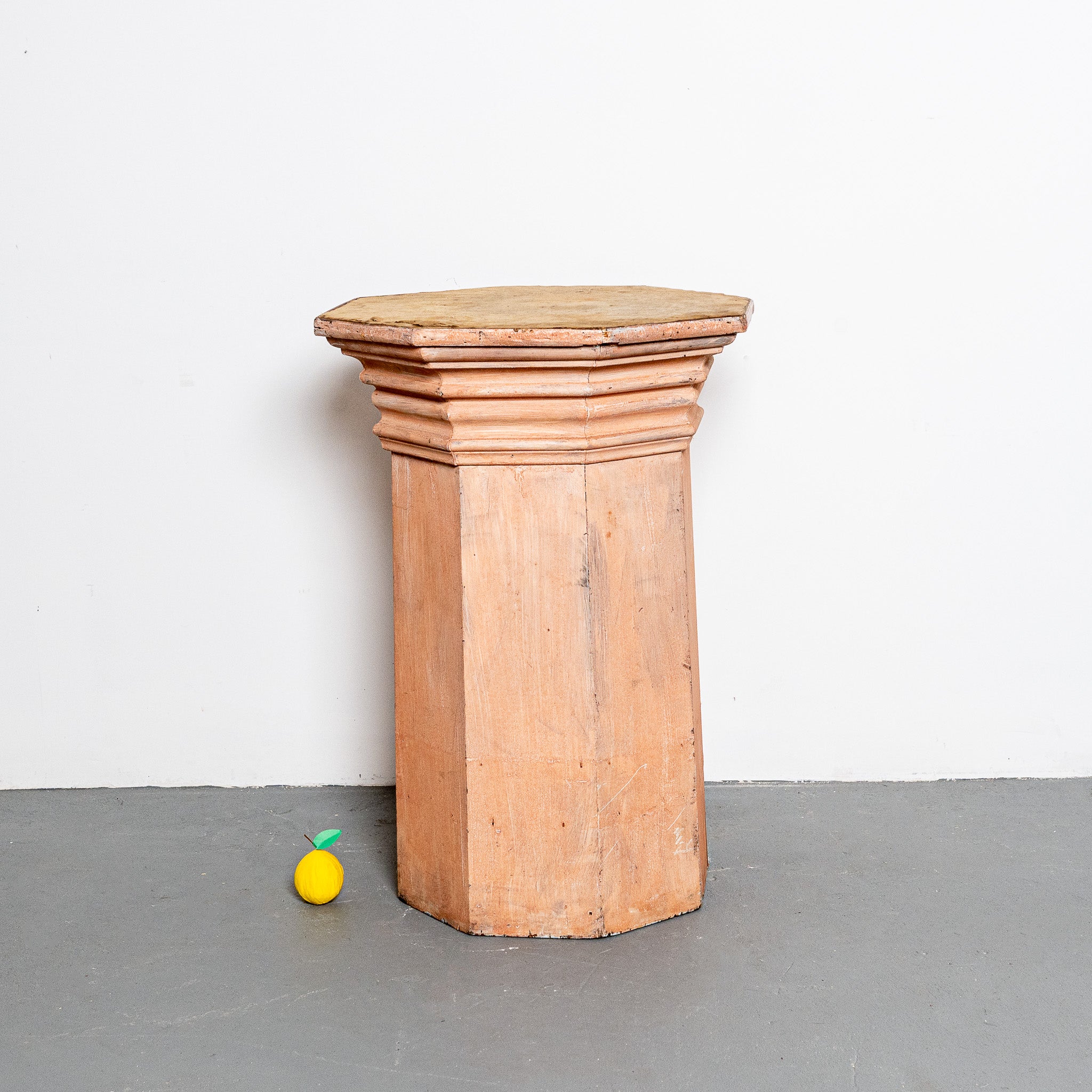 19th century French pink painted pedistal stand