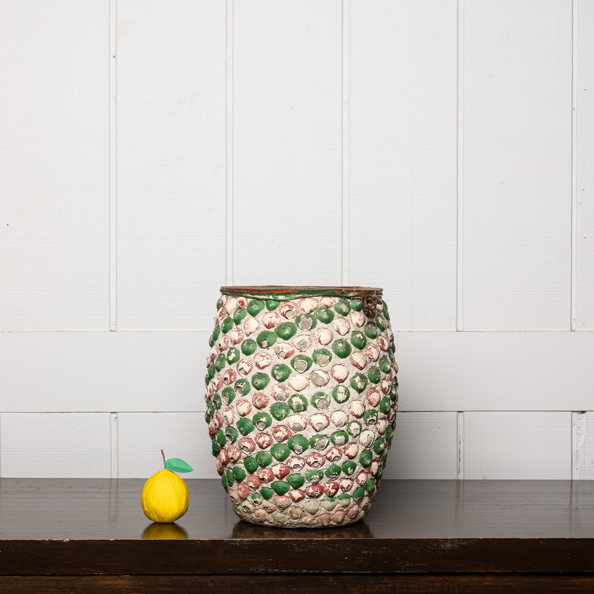 19th Century American Folk Art Seashell Grotto Vase