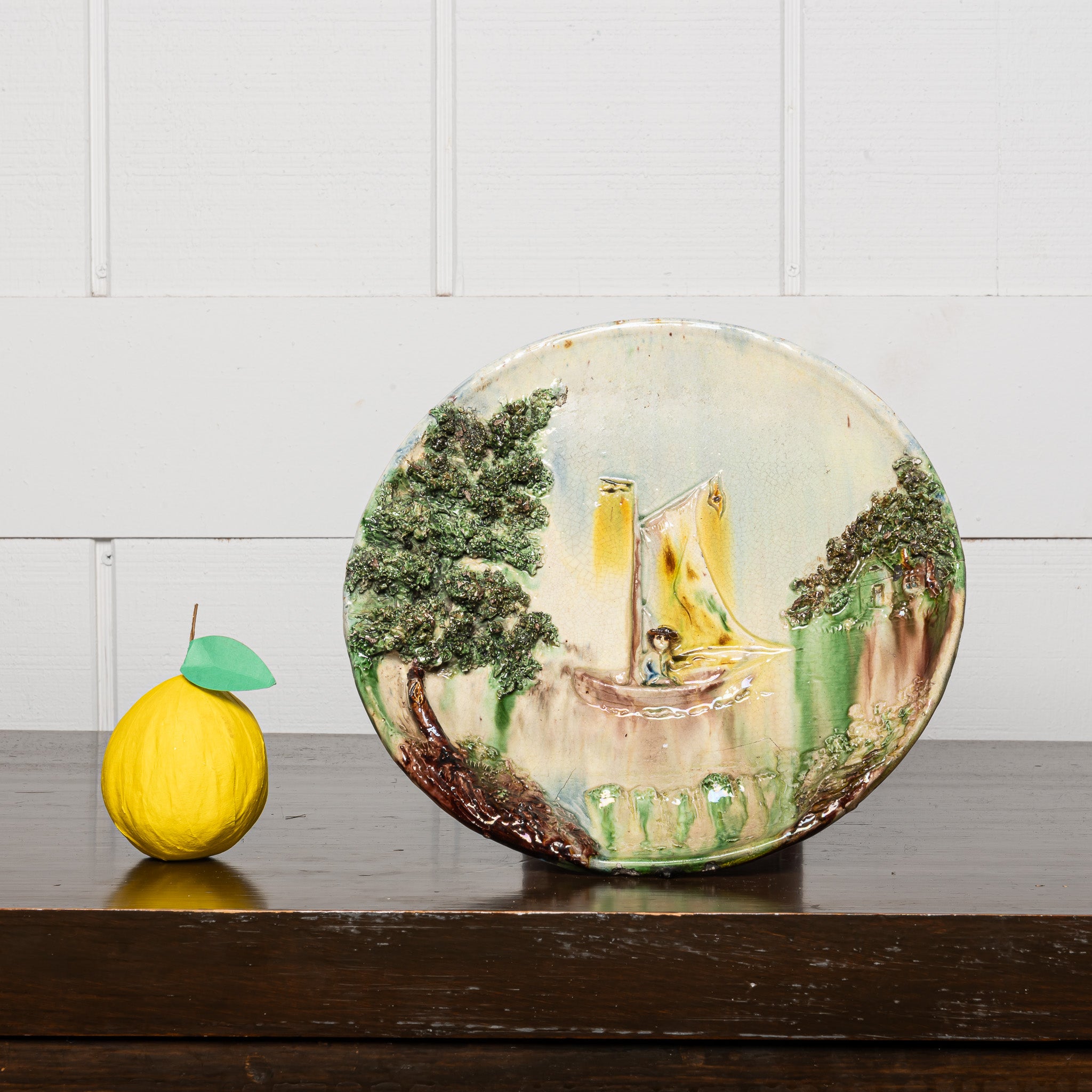 Palissy Ware French Ceramic Plate, 19th Century