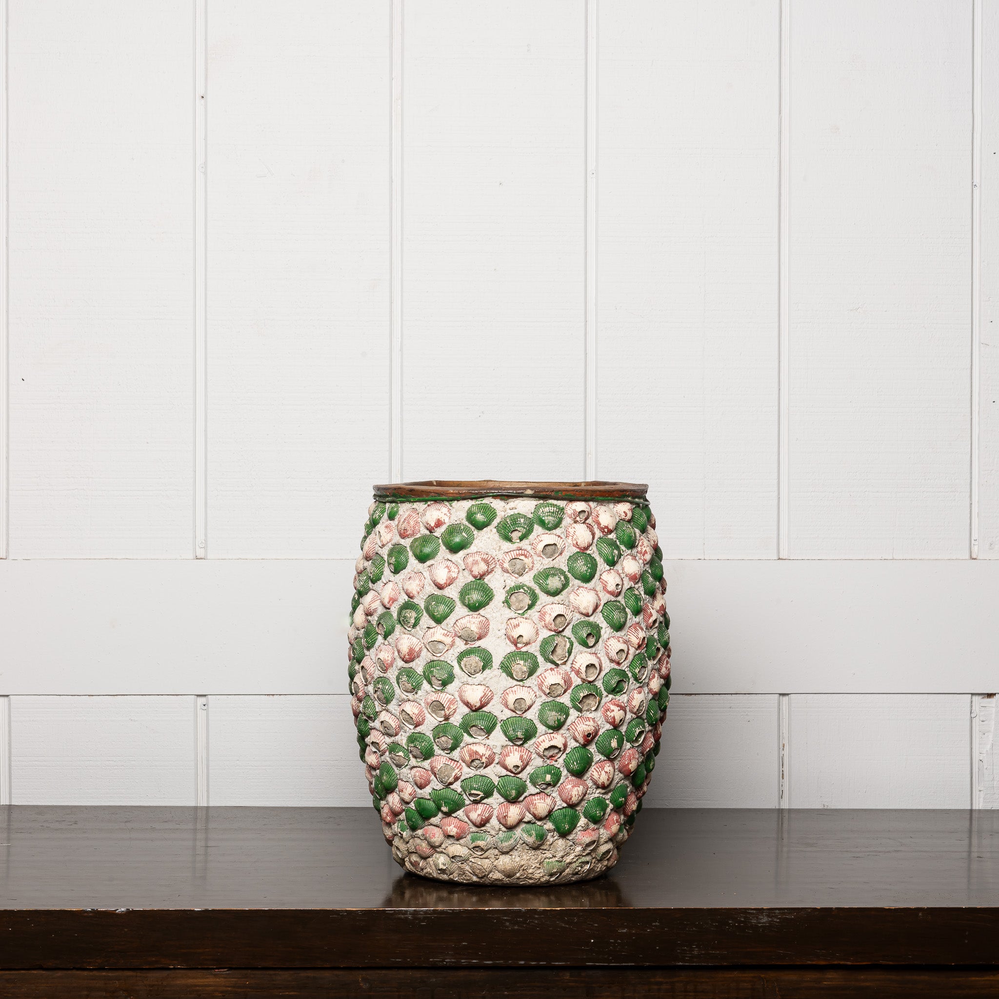 19th Century American Folk Art Seashell Grotto Vase