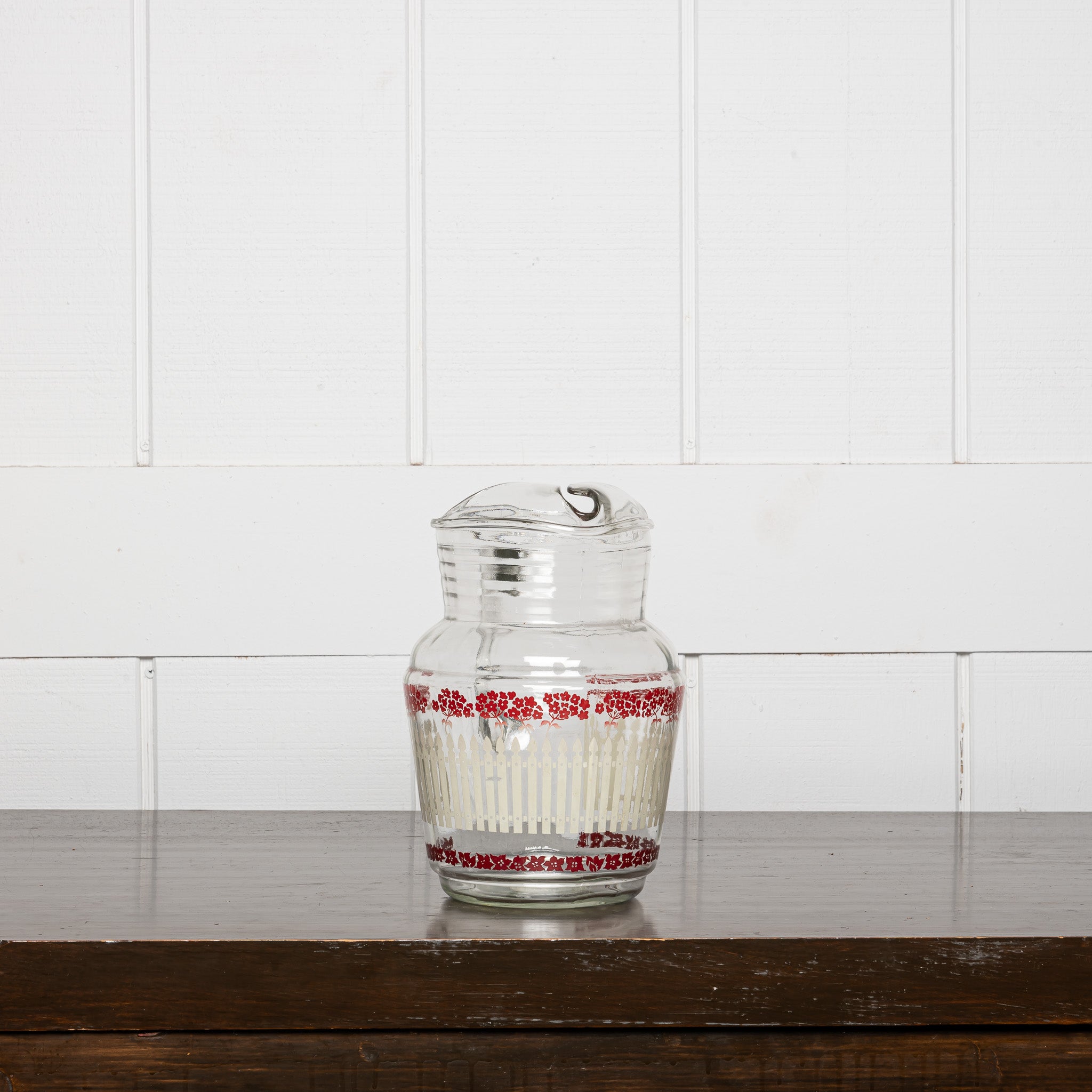 Vintage Glass Lemonade Set with Pitcher and Tumblers