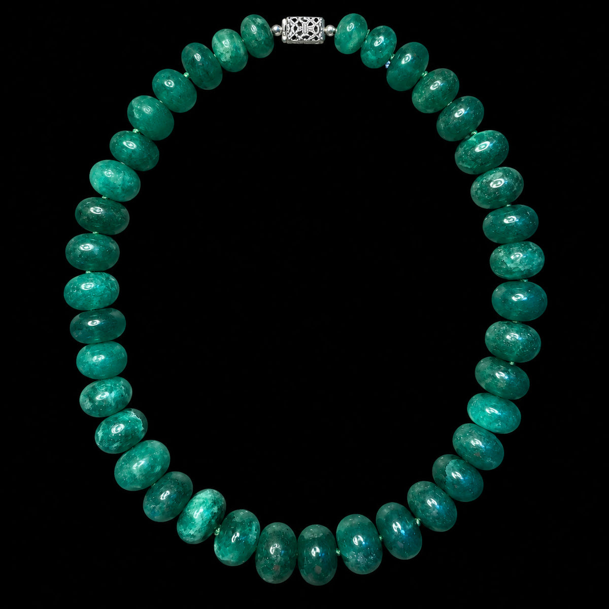 THE SMARAGDINE QUARTZITE NECKLACE BY SEAN MCNANNEY — FULL VIEW ON BLACK