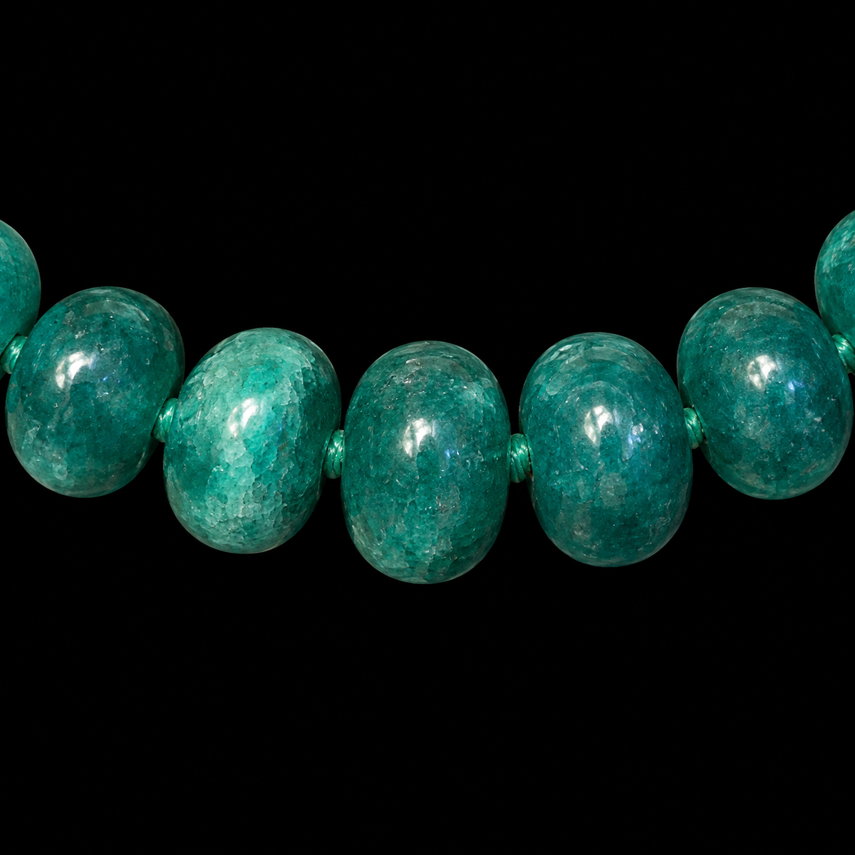THE SMARAGDINE QUARTZITE NECKLACE BY SEAN MCNANNEY — FRONT VIEW ON BLACK