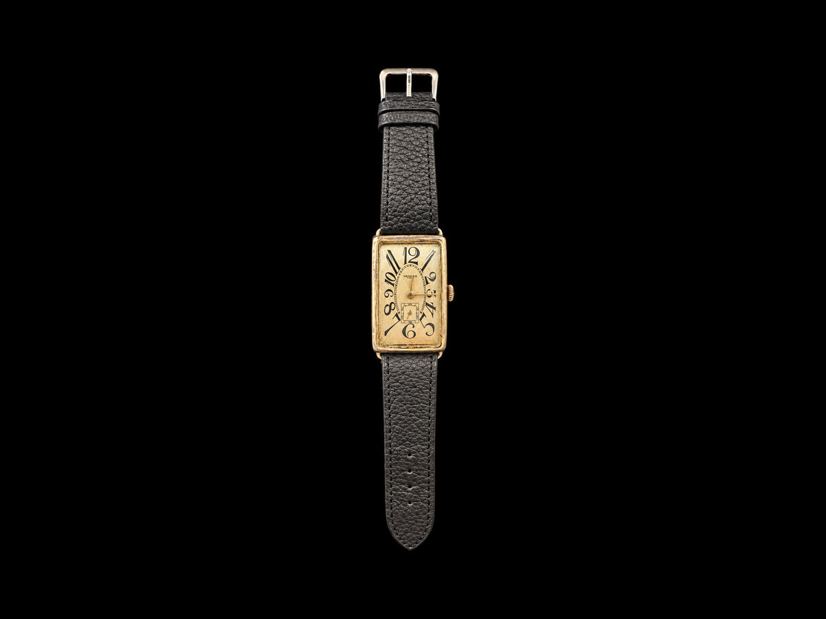 CIRCA 1920 ART DECO WATCH WITH HERMÈS SIGNED DIAL — front view