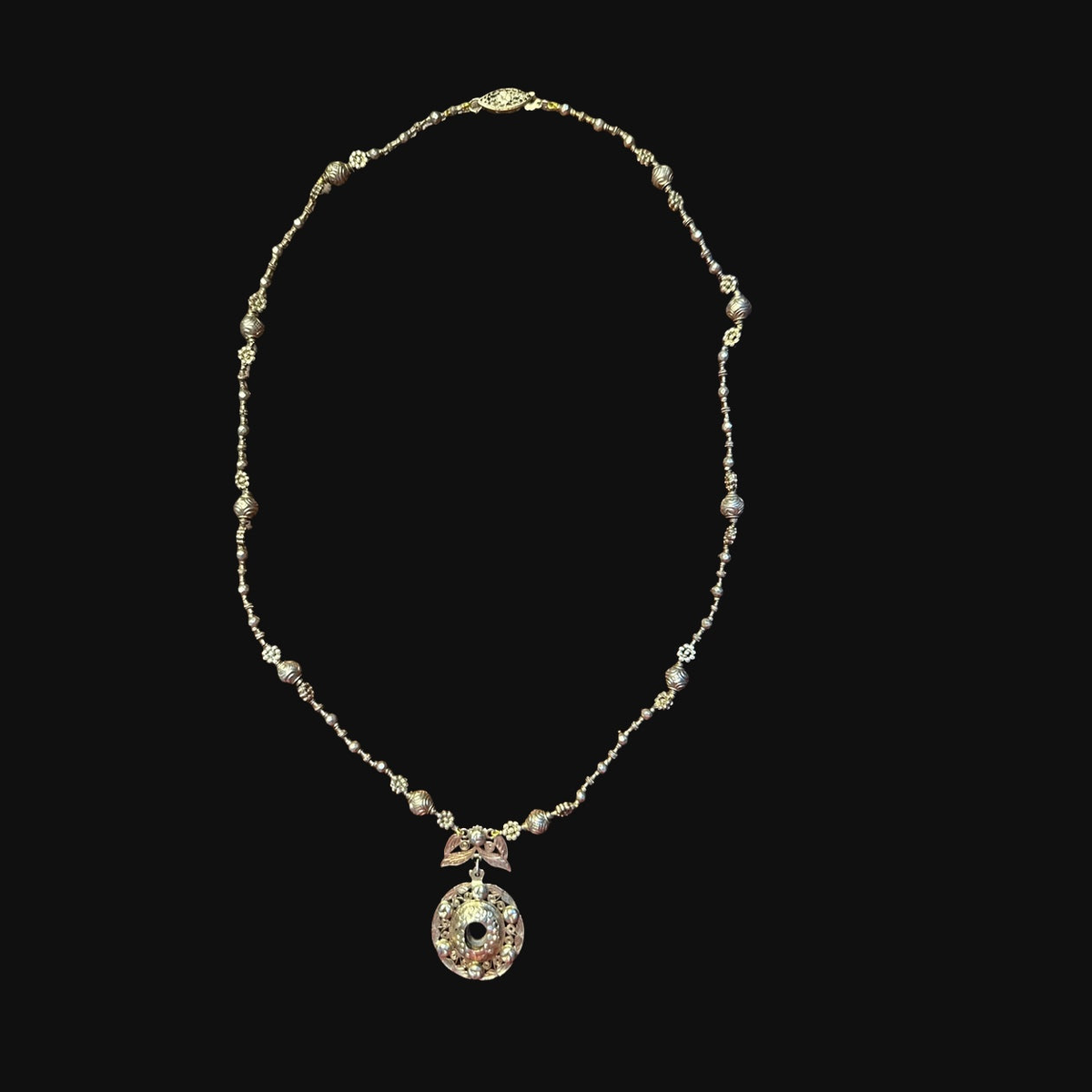 19TH CENTURY SILVER GILT RELIQUARY NECKLACE UPRIGHT FRONT VIEW