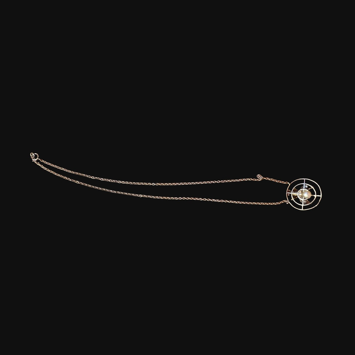 Sean McNanney sterling silver diamond and pearl bee necklace — full view