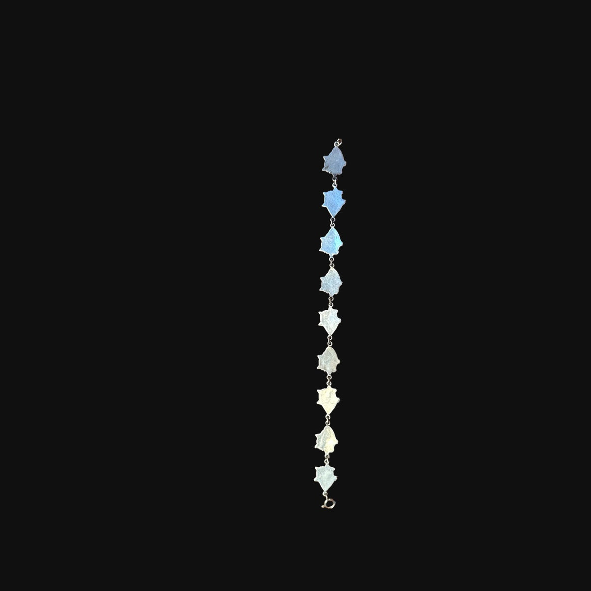 Reverse of nine cat links and spring ring clasp